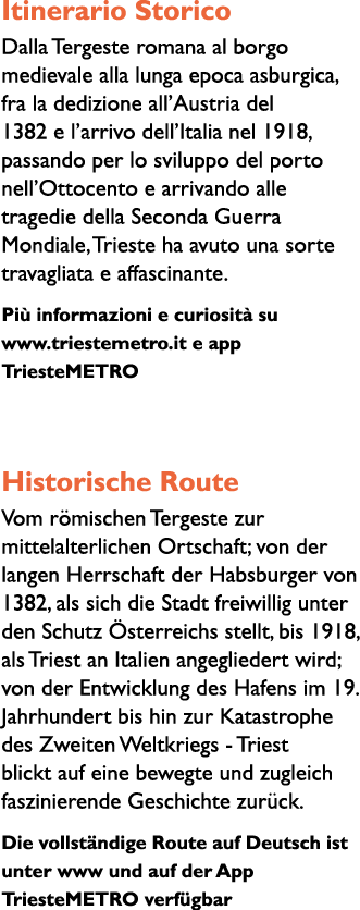 Itinerario Storico Dalla Tergeste romana al borgo medievale alla lunga epoca asburgica, fra la dedizione all Austria    